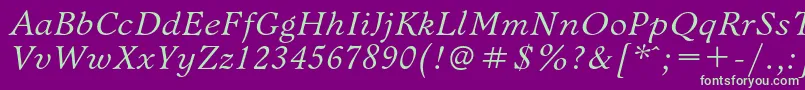 BannikovacItalic Font – Green Fonts on Purple Background