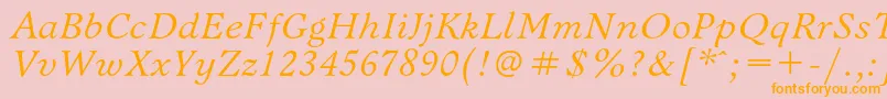 Police BannikovacItalic – polices orange sur fond rose