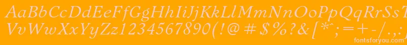 BannikovacItalic Font – Pink Fonts on Orange Background