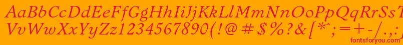 BannikovacItalic Font – Red Fonts on Orange Background