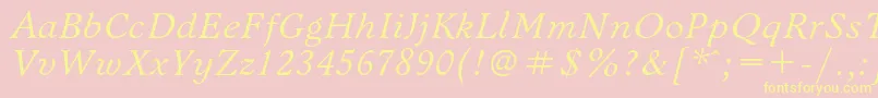 BannikovacItalic Font – Yellow Fonts on Pink Background