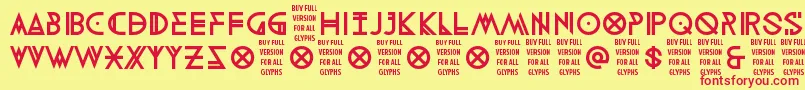 DigitaltherapyDemo Font – Red Fonts on Yellow Background