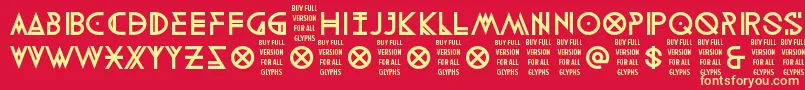 DigitaltherapyDemo Font – Yellow Fonts on Red Background