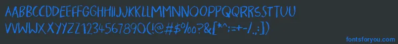 フォントPigmentDemo – 黒い背景に青い文字