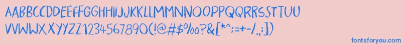 フォントPigmentDemo – ピンクの背景に青い文字