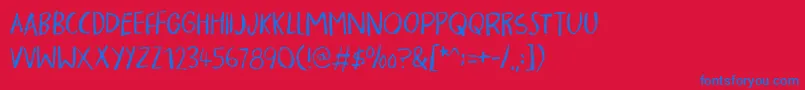 フォントPigmentDemo – 赤い背景に青い文字