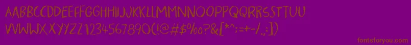 フォントPigmentDemo – 紫色の背景に茶色のフォント