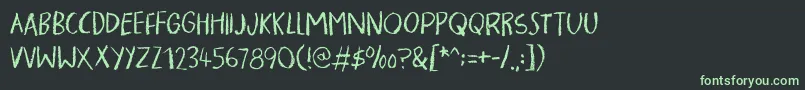 フォントPigmentDemo – 黒い背景に緑の文字
