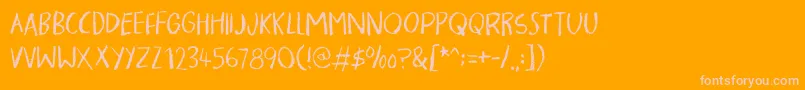 フォントPigmentDemo – オレンジの背景にピンクのフォント