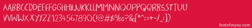 フォントPigmentDemo – 赤い背景にピンクのフォント