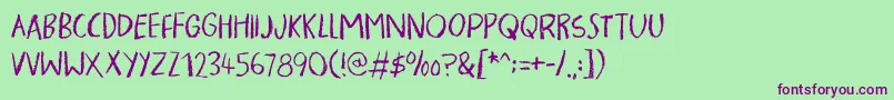 Шрифт PigmentDemo – фиолетовые шрифты на зелёном фоне