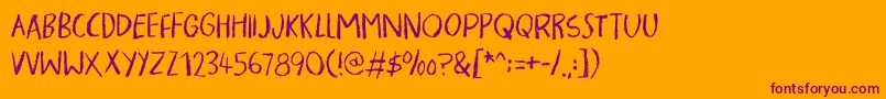 フォントPigmentDemo – オレンジの背景に紫のフォント