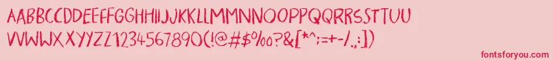 フォントPigmentDemo – ピンクの背景に赤い文字
