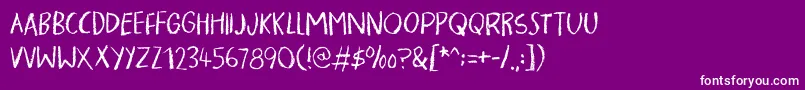 PigmentDemo-Schriftart – Weiße Schriften auf violettem Hintergrund