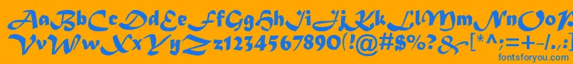 Asylbekm08matura.Kz Font – Blue Fonts on Orange Background