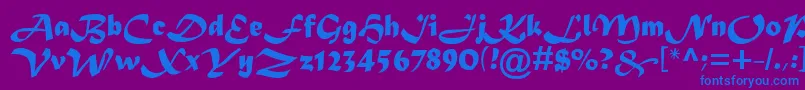 Asylbekm08matura.Kz Font – Blue Fonts on Purple Background