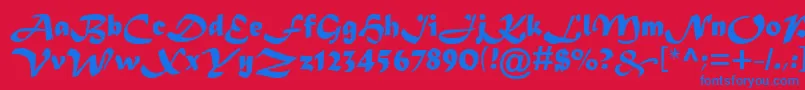 Asylbekm08matura.Kz Font – Blue Fonts on Red Background