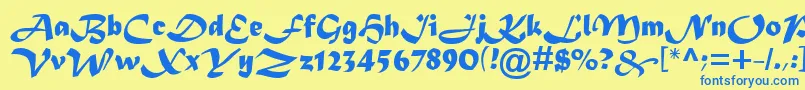 Asylbekm08matura.Kz Font – Blue Fonts on Yellow Background