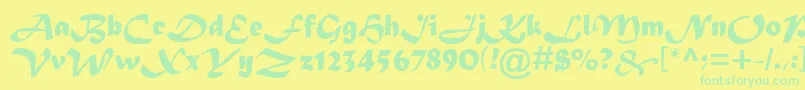 Asylbekm08matura.Kz Font – Green Fonts on Yellow Background