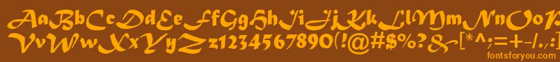 Asylbekm08matura.Kz Font – Orange Fonts on Brown Background