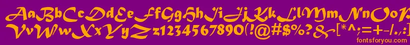 Asylbekm08matura.Kz Font – Orange Fonts on Purple Background