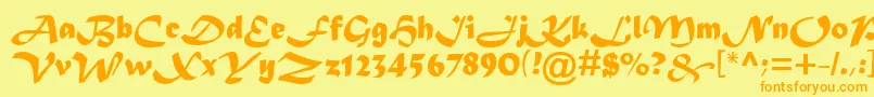 Asylbekm08matura.Kz Font – Orange Fonts on Yellow Background