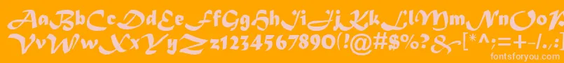 Asylbekm08matura.Kz Font – Pink Fonts on Orange Background