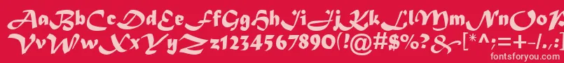 Asylbekm08matura.Kz Font – Pink Fonts on Red Background