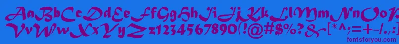 Asylbekm08matura.Kz Font – Purple Fonts on Blue Background