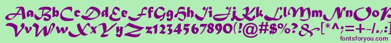 Asylbekm08matura.Kz Font – Purple Fonts on Green Background