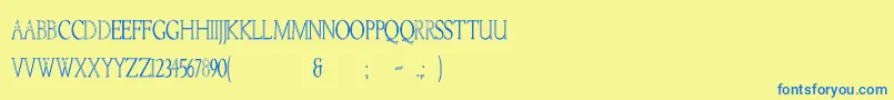 Kellnearhc Font – Blue Fonts on Yellow Background