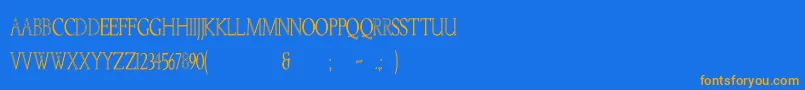 Kellnearhc Font – Orange Fonts on Blue Background