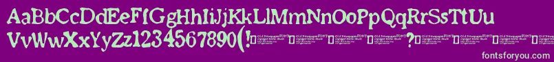OldNewspaperFont Font – Green Fonts on Purple Background