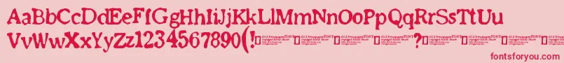 OldNewspaperFont Font – Red Fonts on Pink Background