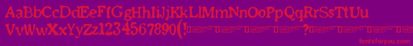 OldNewspaperFont Font – Red Fonts on Purple Background