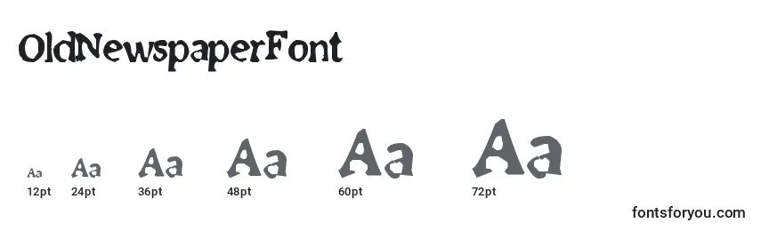 OldNewspaperFont Font Sizes