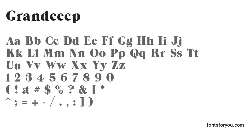Grandeecp-fontti – aakkoset, numerot, erikoismerkit