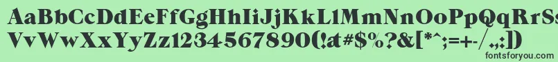 フォントGrandeecp – 緑の背景に黒い文字