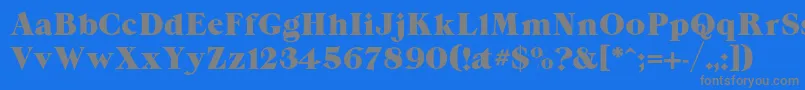 Grandeecp-Schriftart – Graue Schriften auf blauem Hintergrund