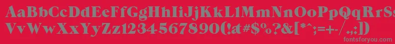 Grandeecp Font – Gray Fonts on Red Background