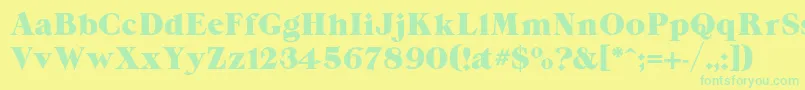 Grandeecp-Schriftart – Grüne Schriften auf gelbem Hintergrund