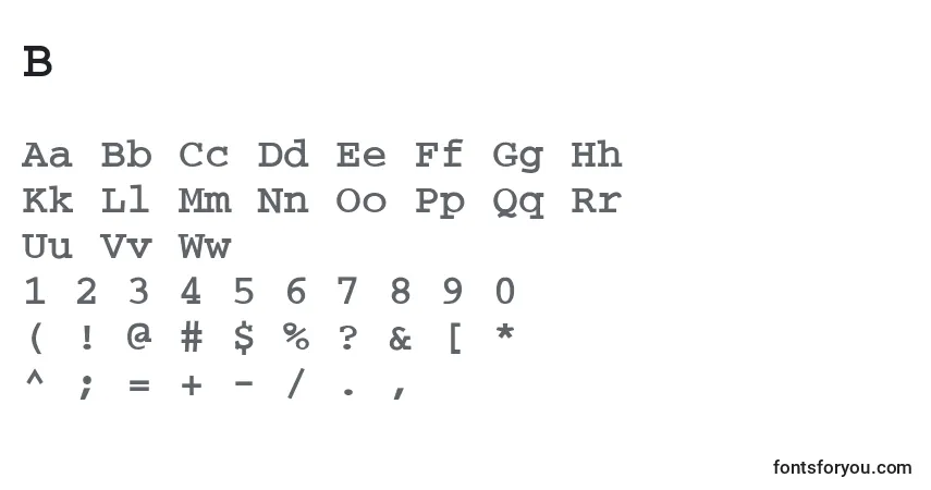A fonte BouvianBoldA – alfabeto, números, caracteres especiais