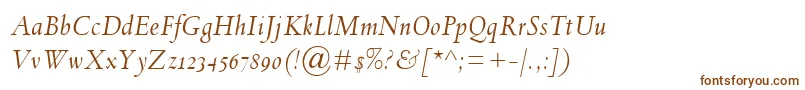 SpectrumMtOsfItalic-fontti – ruskeat fontit valkoisella taustalla