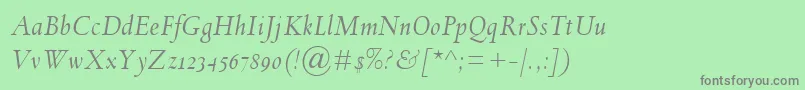 フォントSpectrumMtOsfItalic – 緑の背景に灰色の文字