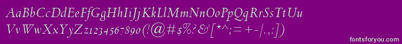 SpectrumMtOsfItalic Font – Green Fonts on Purple Background