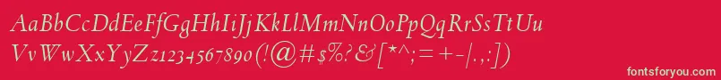 SpectrumMtOsfItalic Font – Green Fonts on Red Background