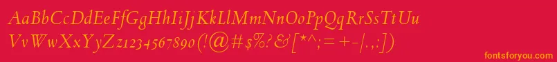 SpectrumMtOsfItalic Font – Orange Fonts on Red Background