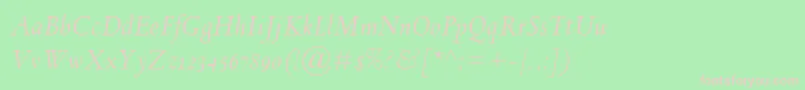 Fonte SpectrumMtOsfItalic – fontes rosa em um fundo verde