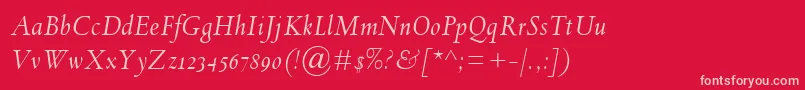 SpectrumMtOsfItalic Font – Pink Fonts on Red Background