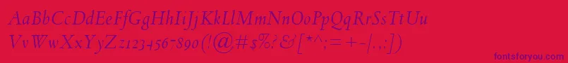 SpectrumMtOsfItalic Font – Purple Fonts on Red Background